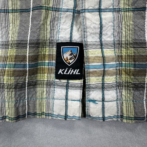 Kuhl Crinkle Stallion Men’s XL Short Sleeve Plaid Button Up Outdoor Hiking Shirt - Picture 4 of 15